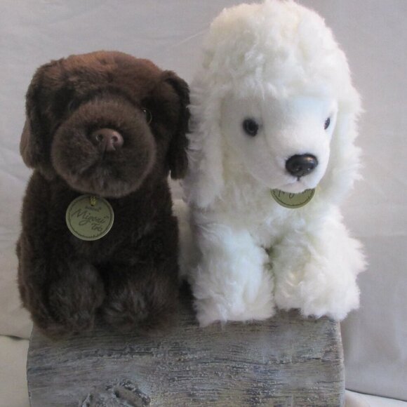 Aurora Miyoni Tots Lab Puppies 8" Plush Brown & White Labrad Puppies - Picture 3 of 13